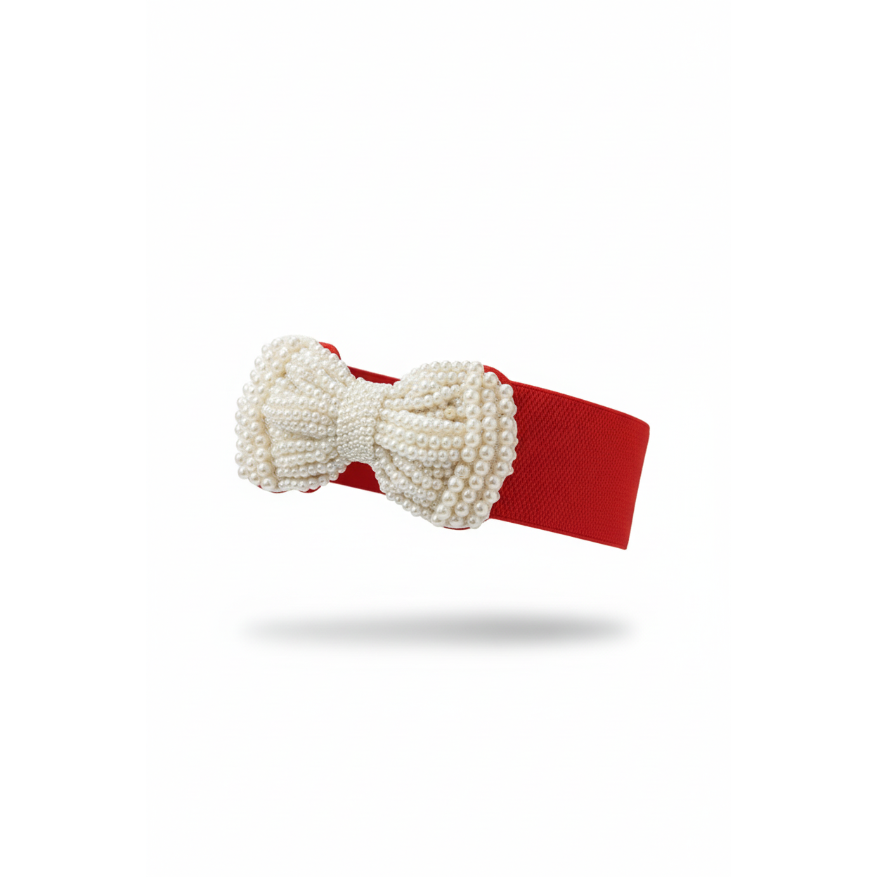 Women's Elastic Wide Pearls Belt