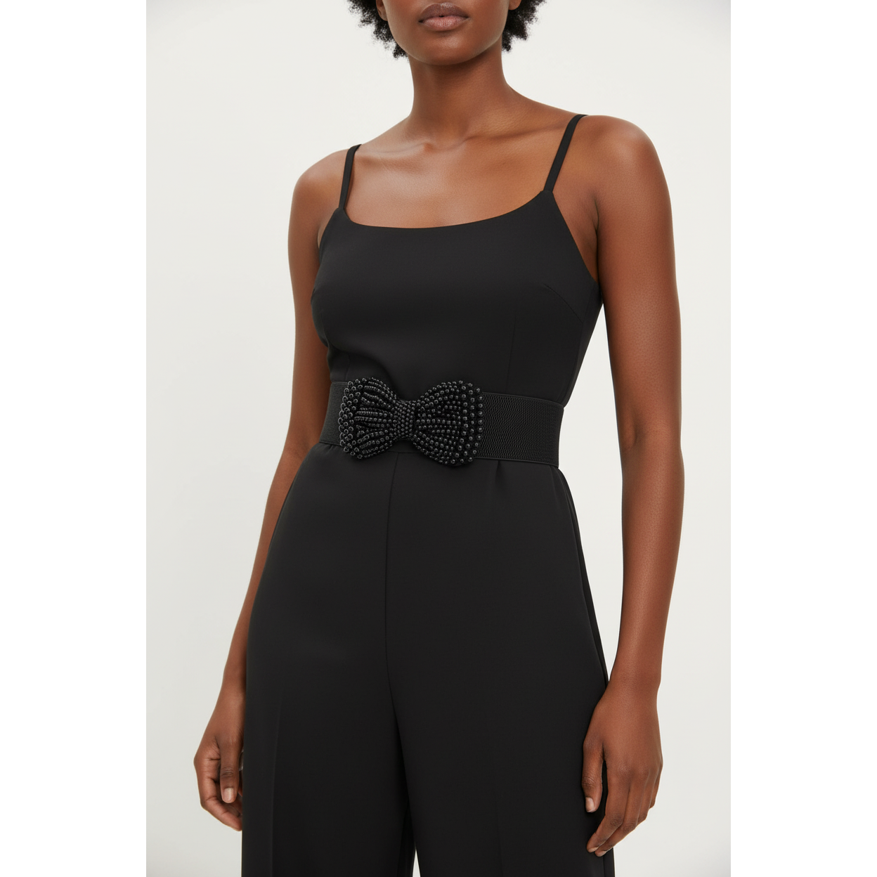 Women's Elastic Wide Pearls Belt
