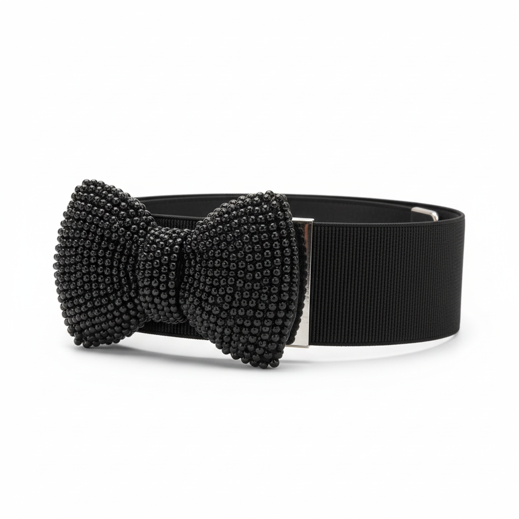 Women's Elastic Wide Pearls Belt