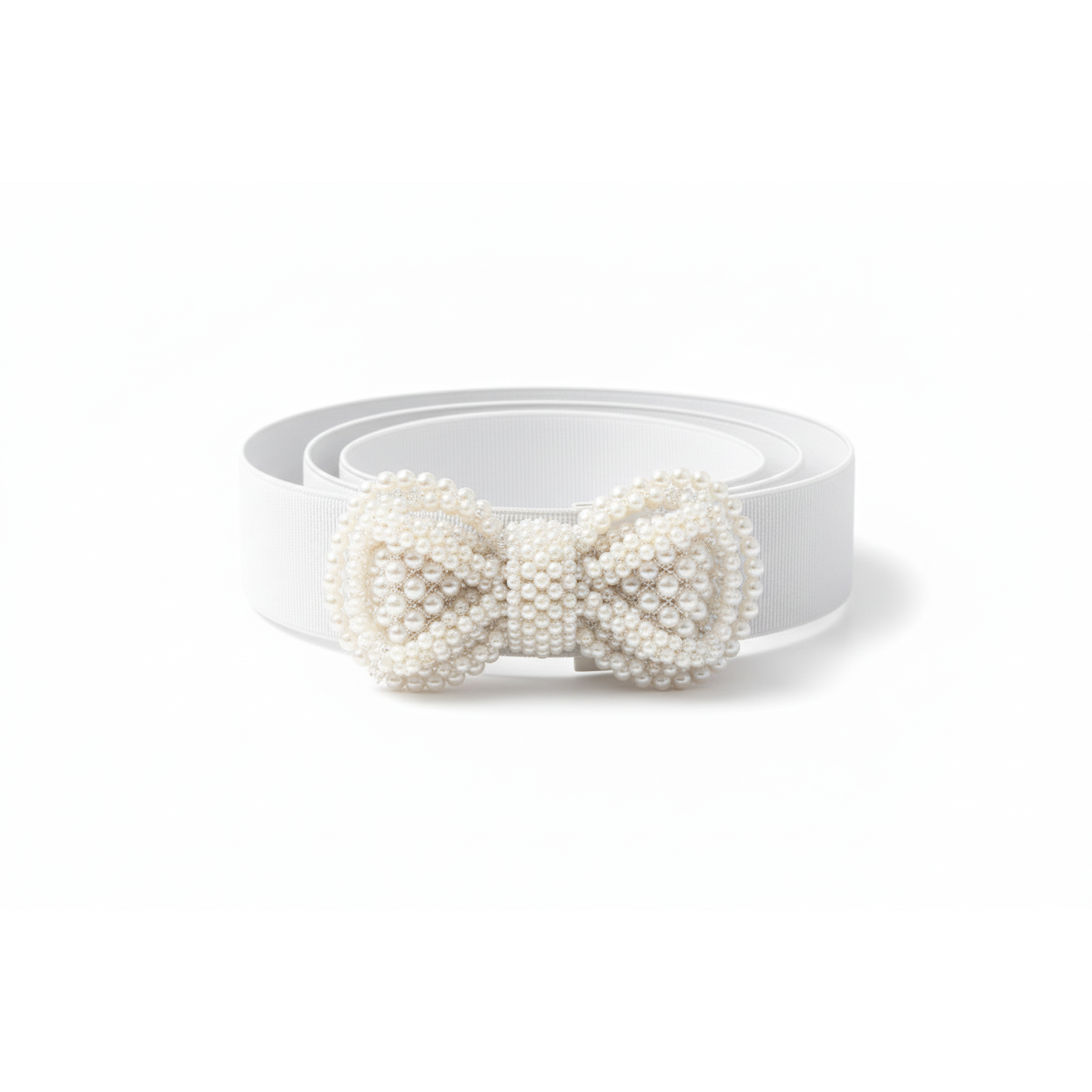 Women's Elastic Wide Pearls Belt