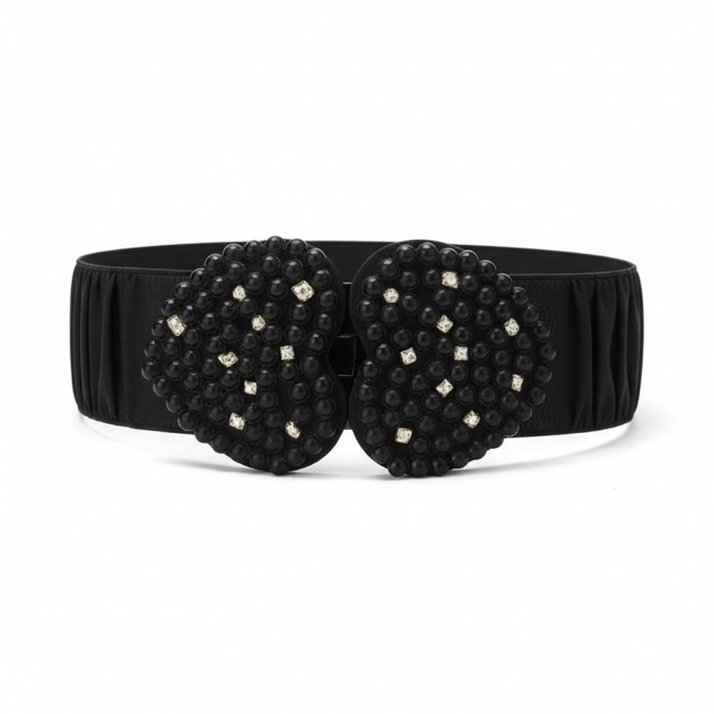 Heart-Shaped Pearls Buckle Belt