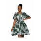A-line Abstract Print Mini Dress