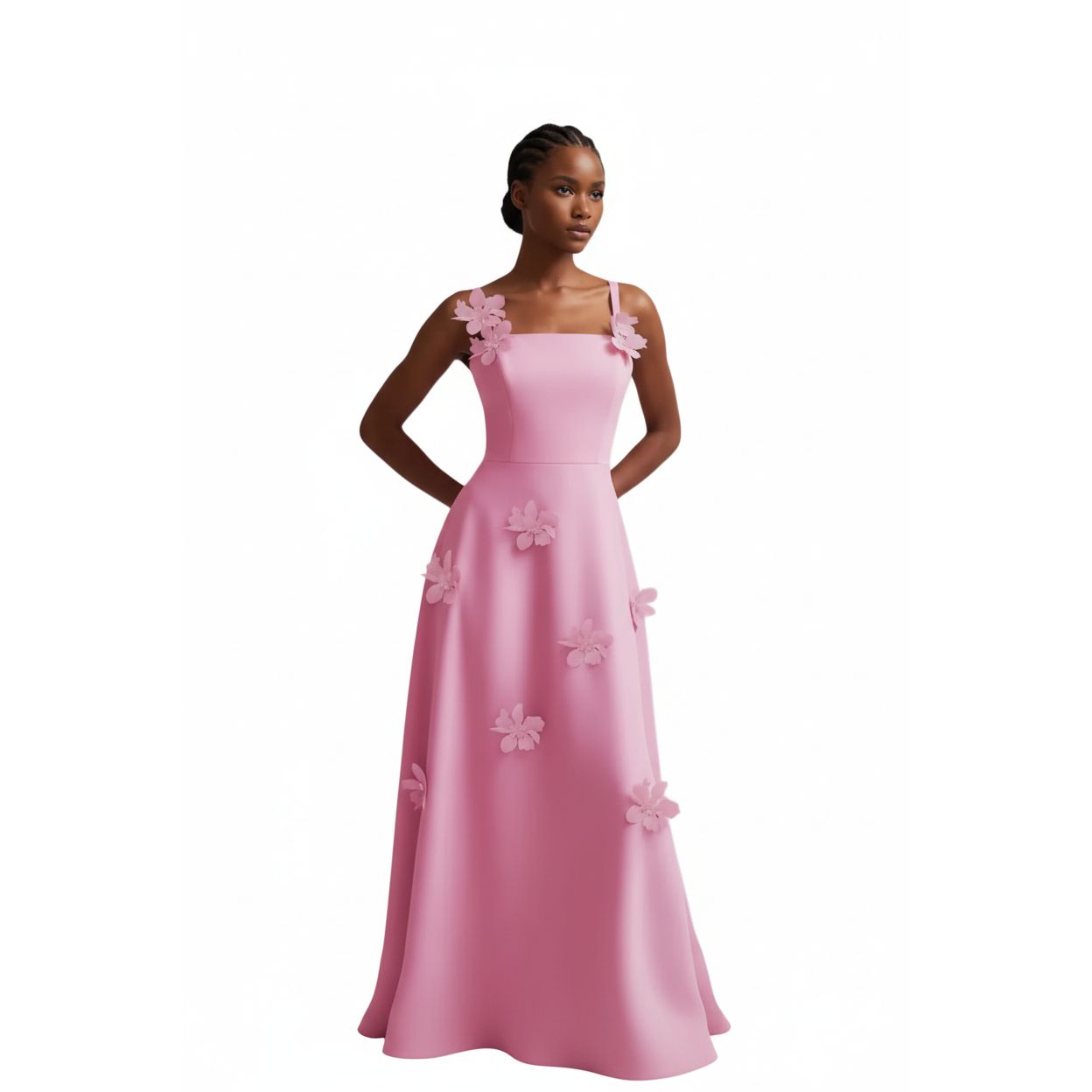 3D Flower Sleeveless Sling Dress