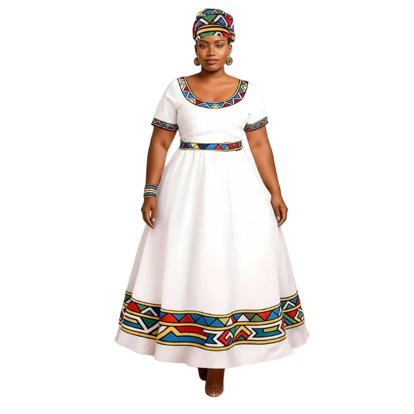 Plus Size South African Print Maxi Dress
