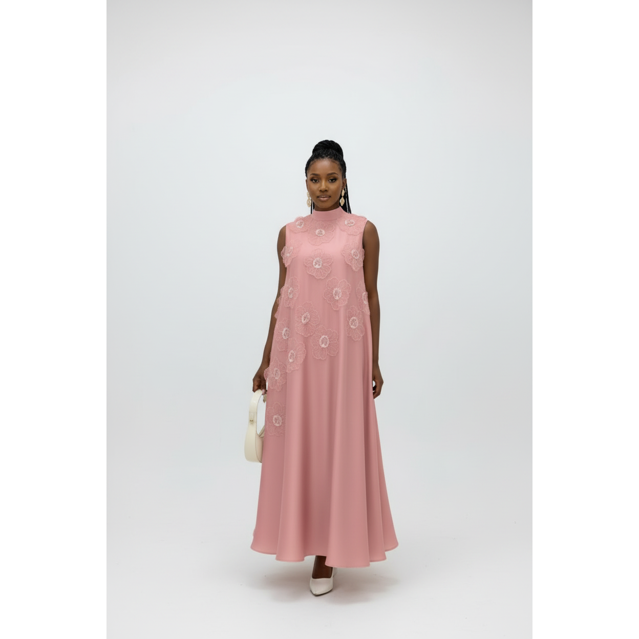 Sleeveless Floral A-line Maxi Dress