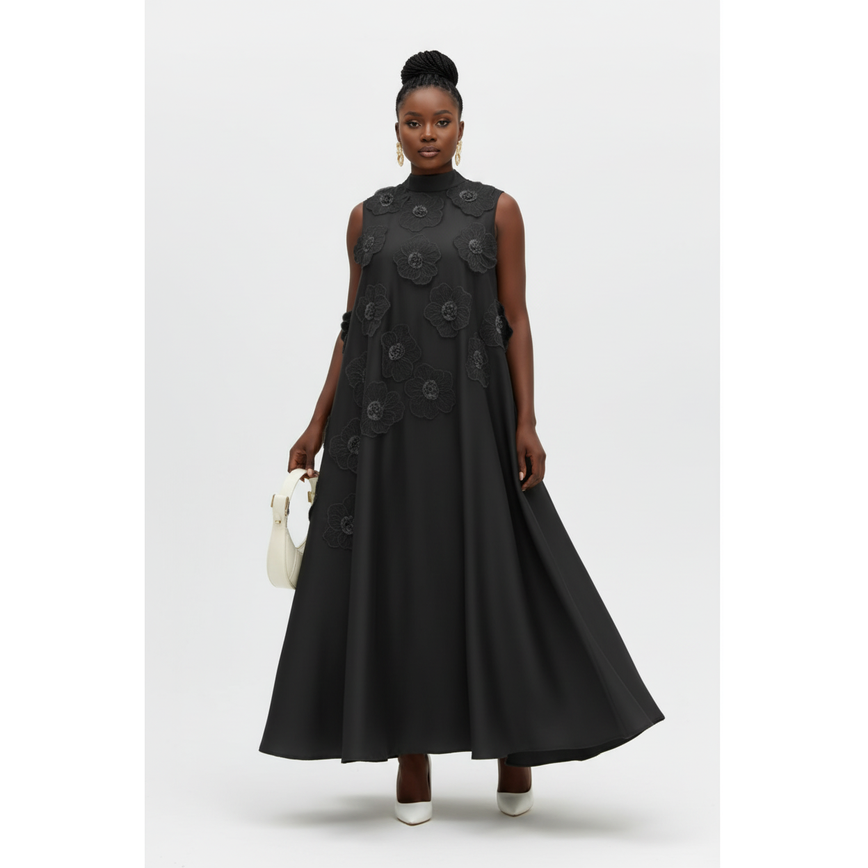 Sleeveless Floral A-line Maxi Dress