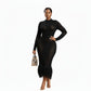 Long Sleeve Bottom Tassel Maxi Dress