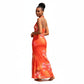 Orange Floral-Print Maxi Dress