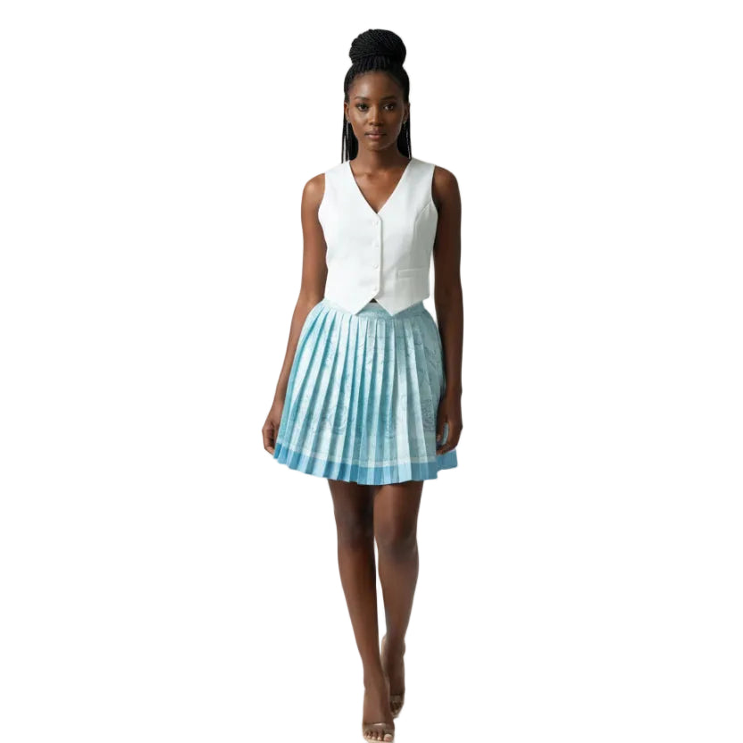High-Waisted Fit Pleated Mini Skirt