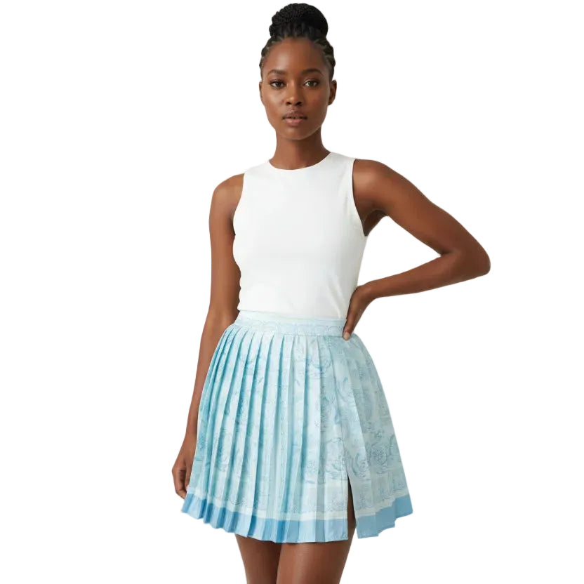 High-Waisted Fit Pleated Mini Skirt