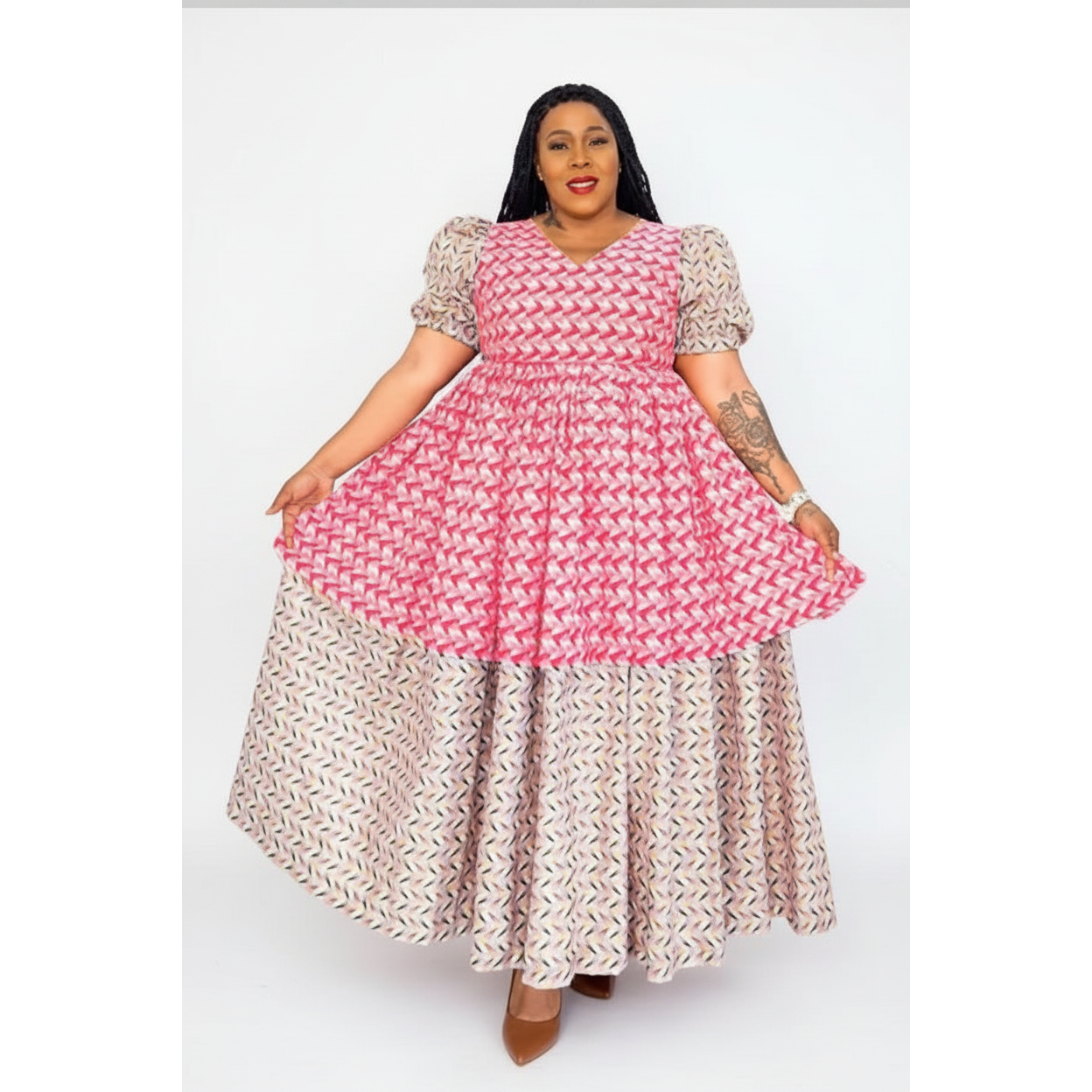 Womens Plus Size Traditional Draped Dress