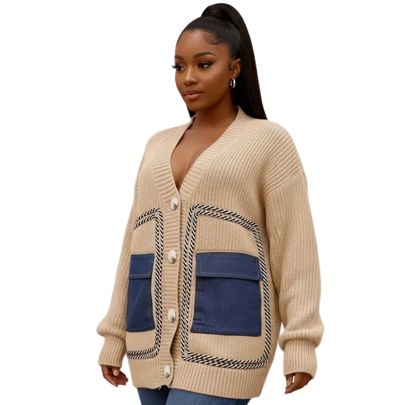 Women's Patchwork Denim Pocket Cardigan – YELLOW SUB TRADING