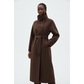 High-Neck Wool Belted Coat