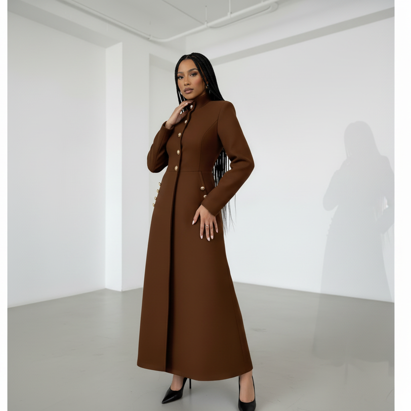 A-line Stand Collar Long Coat – YELLOW SUB TRADING