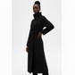 High-Neck Wool Belted Coat