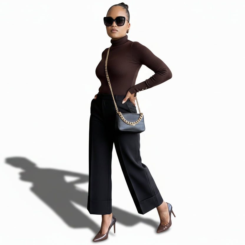 Women's Long 3/4 Straight-Leg Trousers