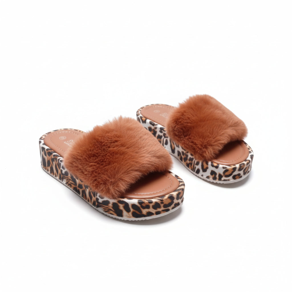 Women's Leopard Print Platform Slippers