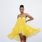 Ruffled Chiffon Mini Dress