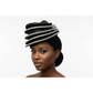 Formal Fascinator Decorated With Rhinestone Trim Hat .