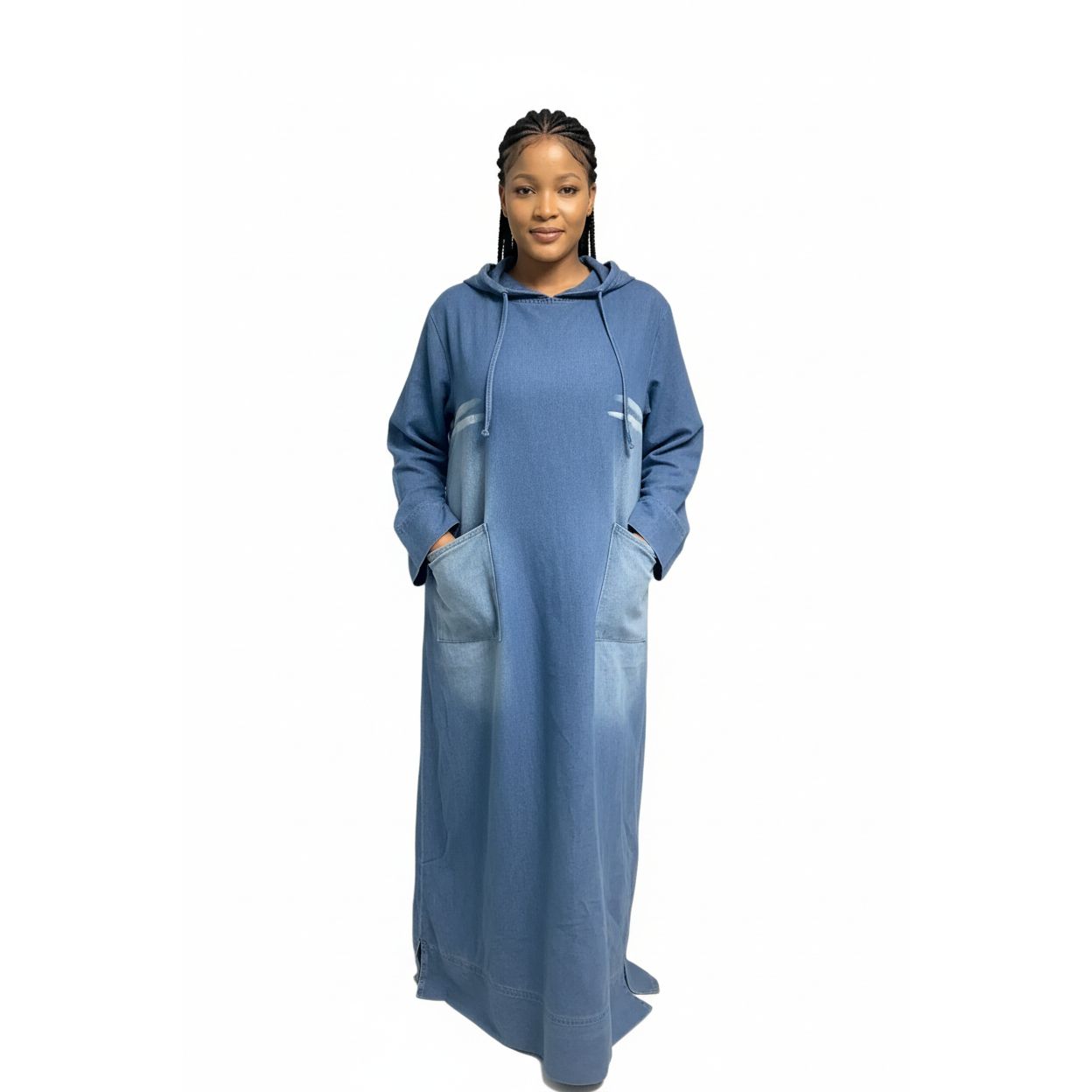 Plus Size Long Sleeve Jean Dress