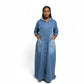 Plus Size Long Sleeve Jean Dress