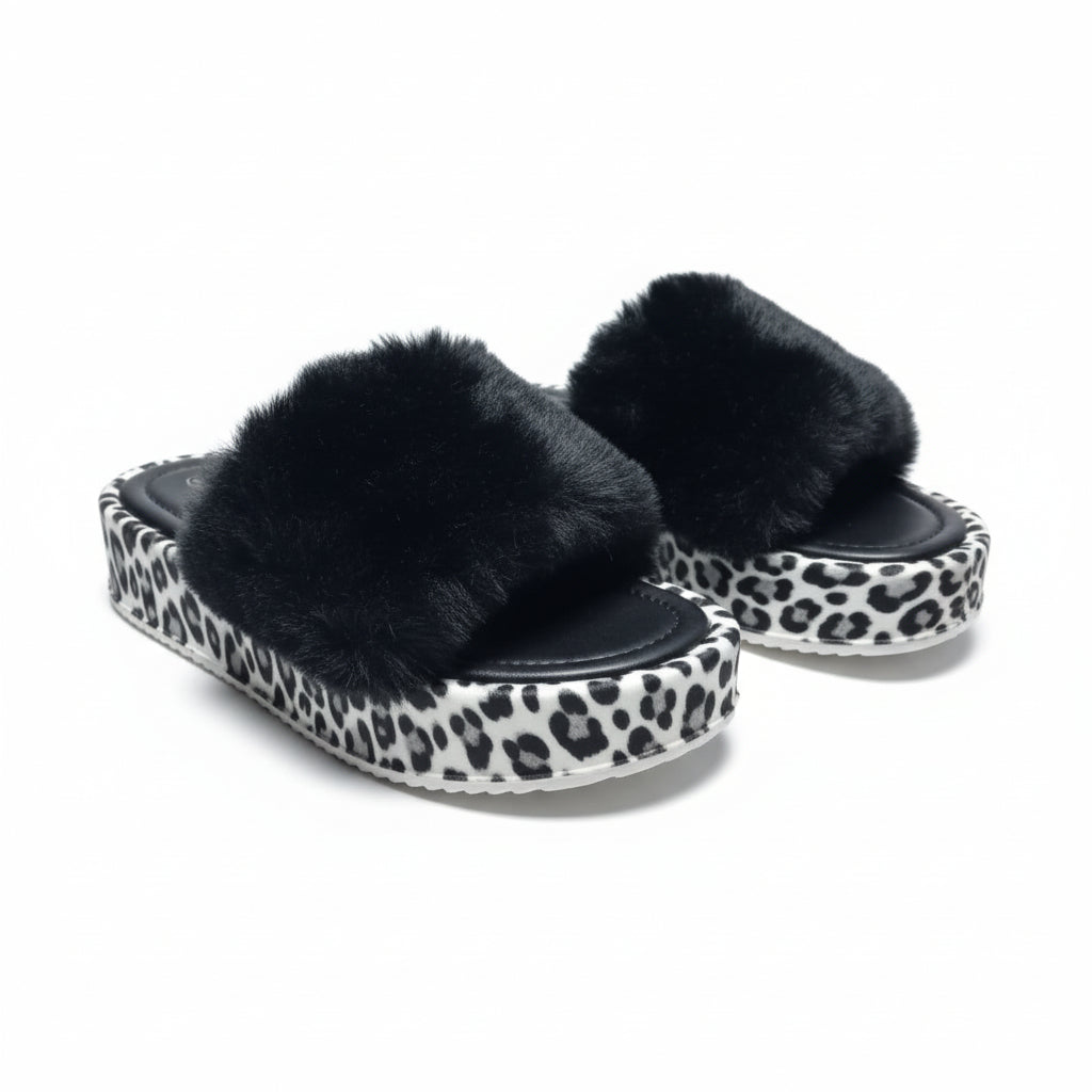Women's Leopard Print Platform Slippers