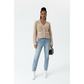 Pearl Button Trim Knitted Cardigan