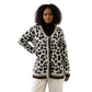 Leopard Print Detail Trim Knitted Cardigan