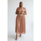 V-Neck Short Sleeve Solid Color Rayon Blend Fitted Maxi Dress