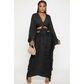 High Waist Ruffled Fringe Crop Top & Maxi Skirt Two-Piece Set