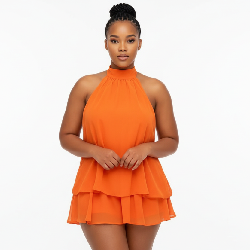 Halter Tie Backless A Line Party Mini Dress