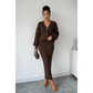 Ladies Two-Piece Knitted Sweater & Maxi Skirt Set
