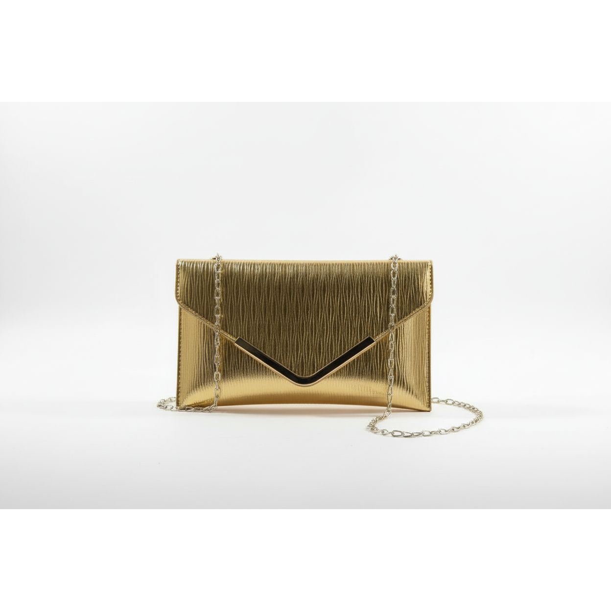 Metallic Gold Envelope Clutch Handbag