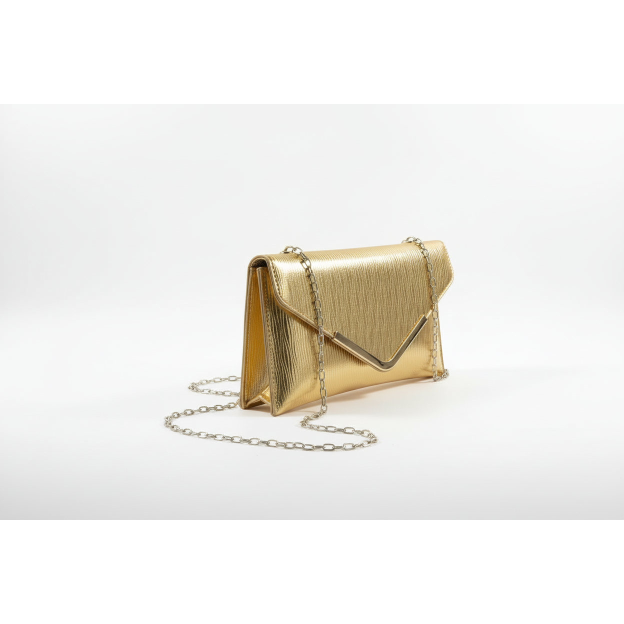 Metallic Gold Envelope Clutch Handbag