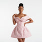 Off-Shoulder Bow Detail Mini Dress