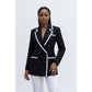 Double Breasted Panel Trim Long Sleeve Blazer