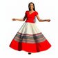 African Print V-Neck Traditional Dress