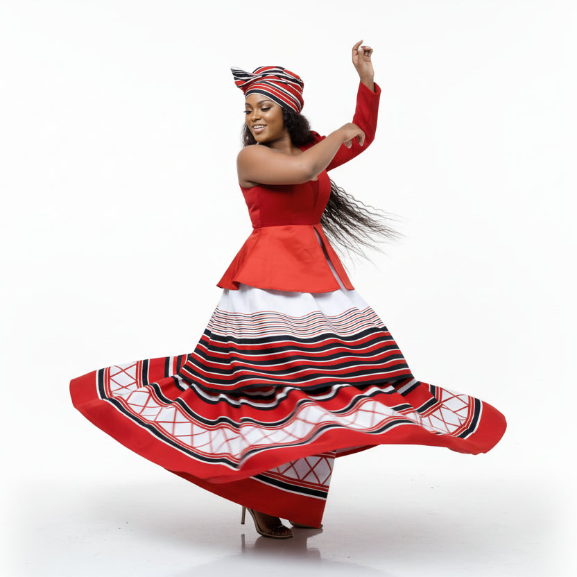 Umbhaco Xhosa Traditional Platted Fashion Dress
