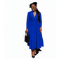 Plus Size Double-Breasted Long-Sleeve Midi Dress