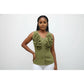 Sleeveless Large Rosette Detail Top on The Front