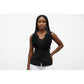 Sleeveless Large Rosette Detail Top on The Front