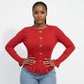 Front Button Ruffle Long Sleeve Top