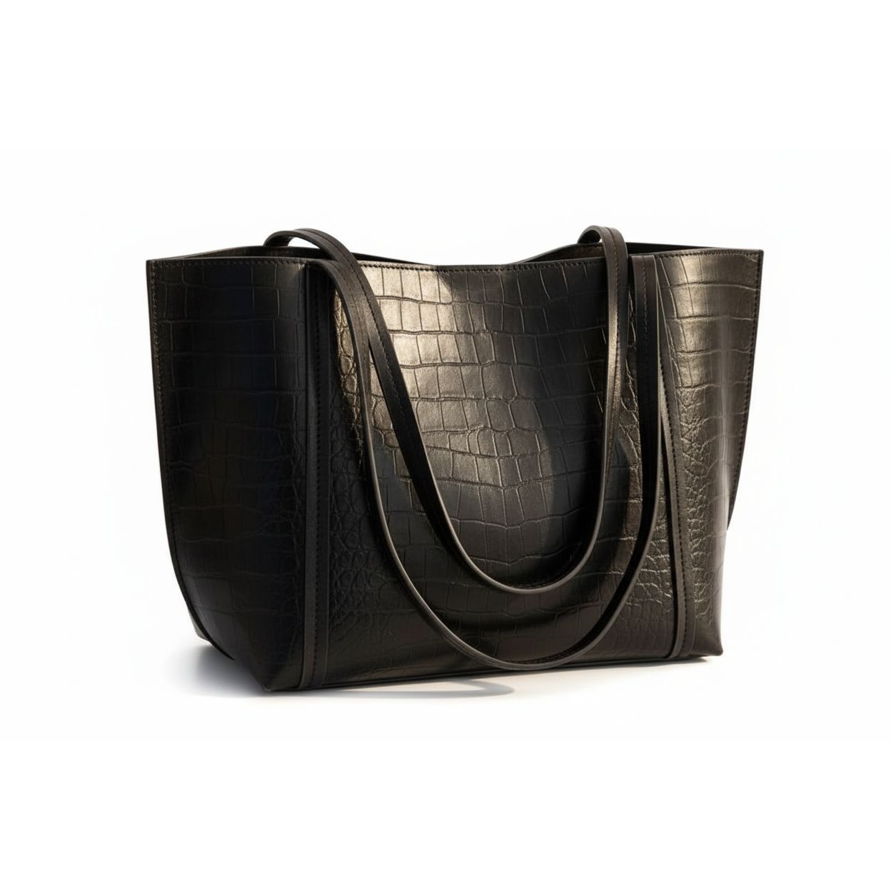 Ladies Crocodile-Effect Faux Leather Bag