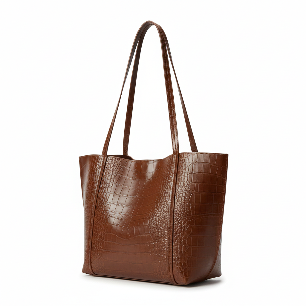 Ladies Crocodile-Effect Faux Leather Bag