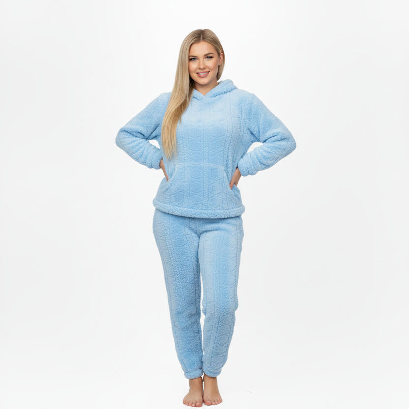 Winter Fleece Hooded Textured Pajamas Set – YELLOW SUB TRADING