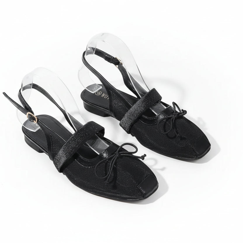Flat Slingback Mesh Design Strap Shoes