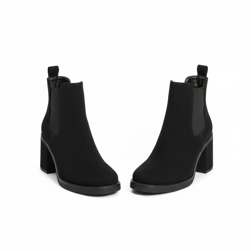 Office Winter Short Heels Plain Color Ankle Boots