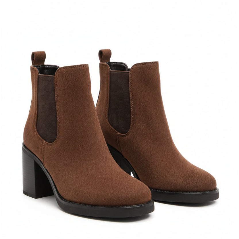 Office Winter Short Heels Plain Color Ankle Boots