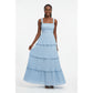 Textured Ruffle Layered Maxi Dress