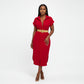 Plus Size Linen Button-Down Shirt Dress